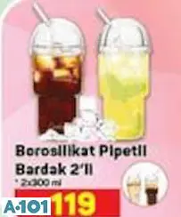 BOROSİLİKAT PİPETLİ BARDAK 2'Lİ 2X300 ML BOROSİLİKAT PİPETLİ BARDAK 2'Lİ 2X300 ML